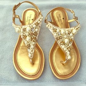 Kate Spade pearl & Crystal encrusted sandals